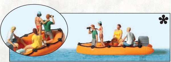 Preiser 10764 Familie im Schlauchboot