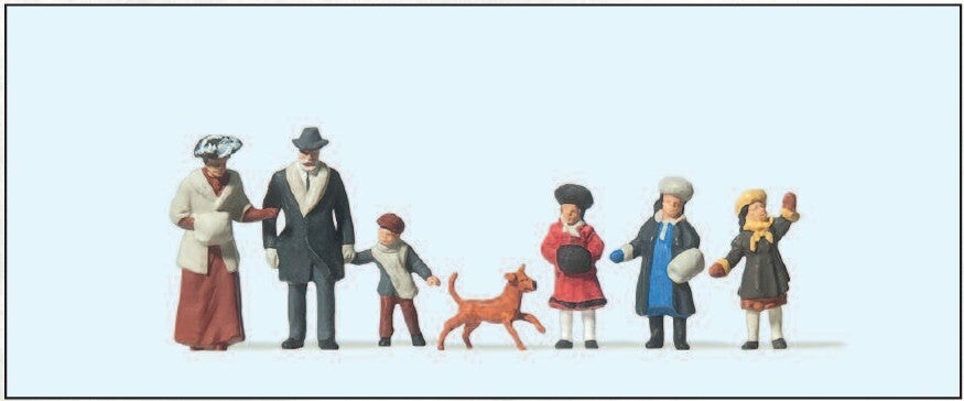 Preiser 12184 Winterliche Passanten, um 1900