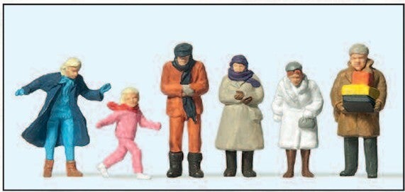 Preiser 14037 Passanten, winterliche Kleidung