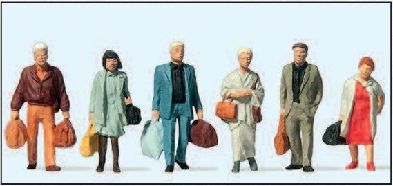 Preiser 14070 Gehende Bahnreisende