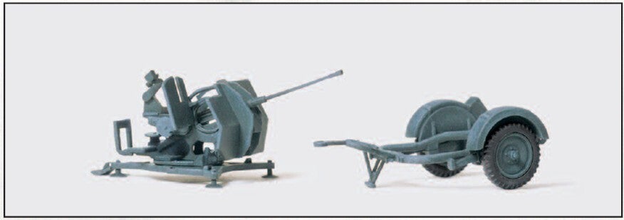 Preiser 16565 2 cm Flugabwehrkanone Flak 38 mit Sonderanhänger SdAnh 51, Deutsches Reich 1939-45