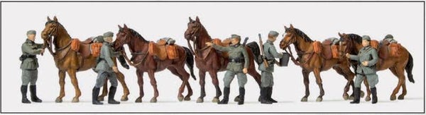 Preiser 16607 Kavalleristen stehend, Pferde, Deutsches Reich 1939-45