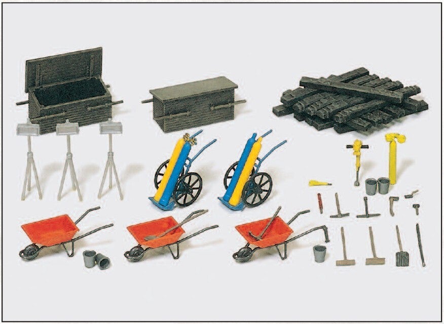 Preiser 17175 Schweißgerät, Werkzeugkiste, Gleisbauzubehör.