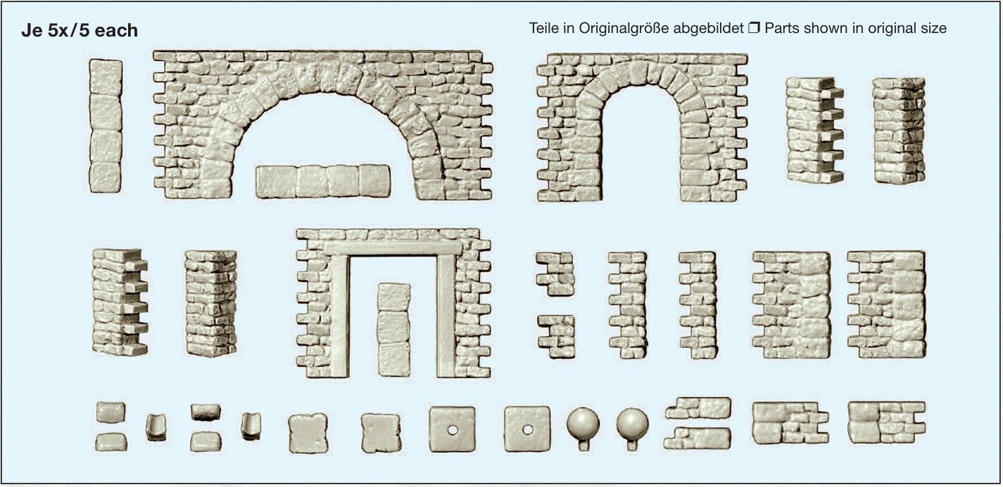 Preiser 18217 Bruchsteinmauern