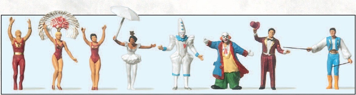 Preiser 20254 Zirkusdirektor, Clowns, Dompteur und andere Artisten