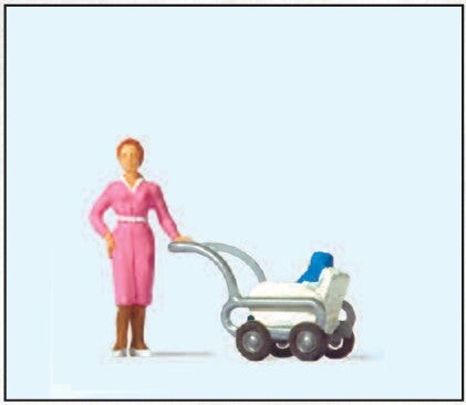 Preiser 28037 Frau mit Kinderwagen