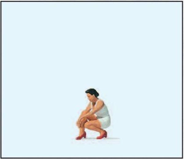 Preiser 28228 Frau, Schuhe anziehend