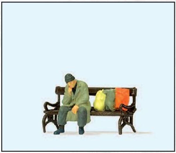 Preiser 29094 Obdachloser auf Bank