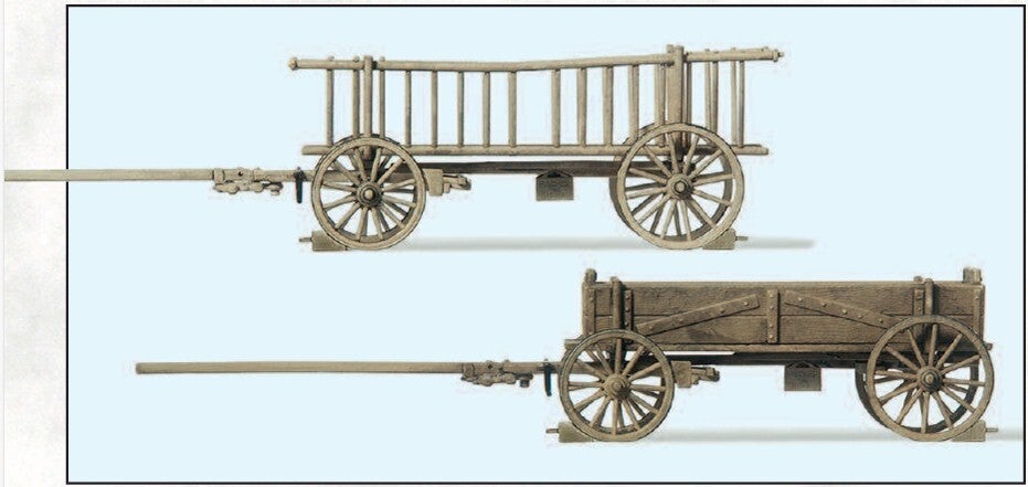 Preiser 30413 Abgestellter Leiter- und Kastenwagen
