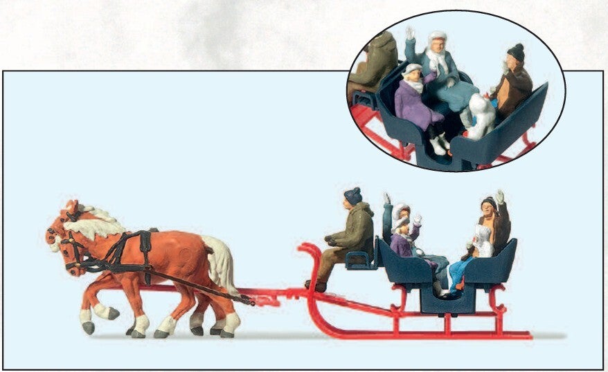 Preiser 30420 Touristen im Schlitten