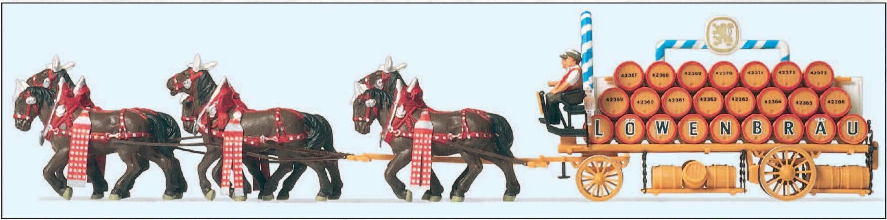 Preiser 30437 Brauereiwagen "Löwenbräu", sechsspännig