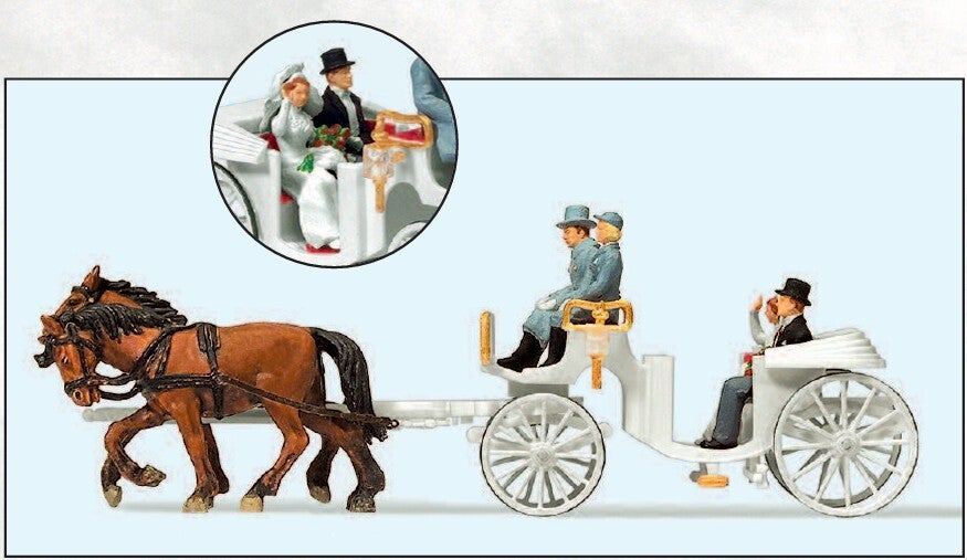 Preiser 30496 Hochzeitskutsche offen