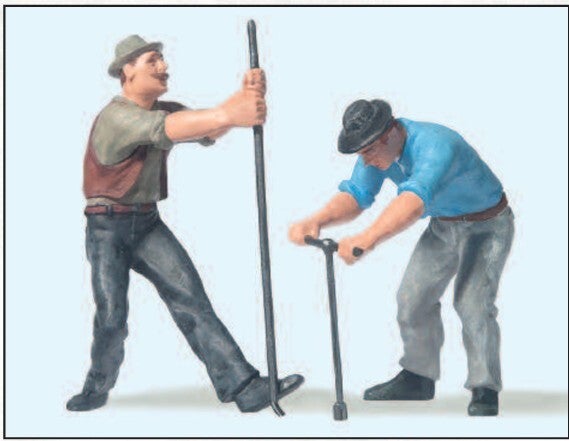 Preiser 45009 Gleisbauarbeiter mit T-Schlüssel und Brechstange