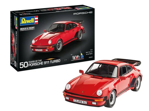 Revell 05634 1:24 Geschenkset Porsche 911 Turbo '50th Anniversary'