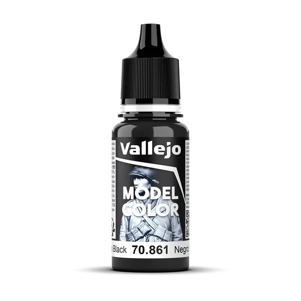 Vallejo 70861 Model Color Tiefschwarz glänzend, 18ml