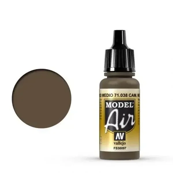 Vallejo 71038 Model Air Tarnfarbe Mittelbraun 17ml