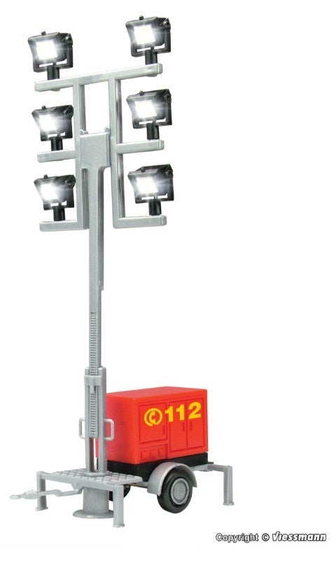 Viessmann 1344 H0 Leuchtgiraffe Feuerwehr auf Anhänger mit 6 LEDs weiß
