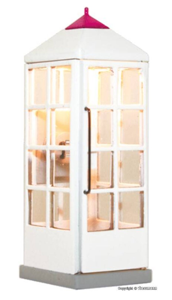 Viessmann 1372 H0 Telefonzelle Telekom geschlossen mit LED-Beleuchtung