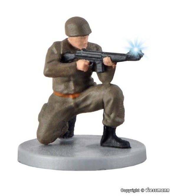 Viessmann 1531 H0 Soldat, kniend mit Gewehr und Mündungsfeuer
