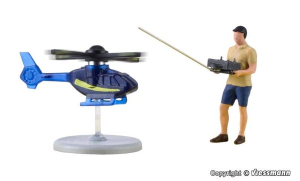 Viessmann 1563 H0 Hobbypilot mit ferngesteuertem Hubschrauber
