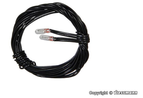 Viessmann 3509 Glühlampen klar T1/2, Ø 1,8 mm, 16 V, 30 mA, 2 Kabel, 2 Stück