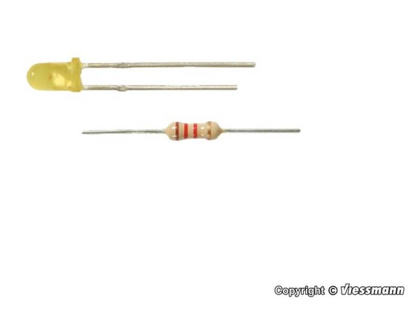 Viessmann 3551 LED gelb Ø 3 mm, inkl. Vorwiderstände, 4 Stück