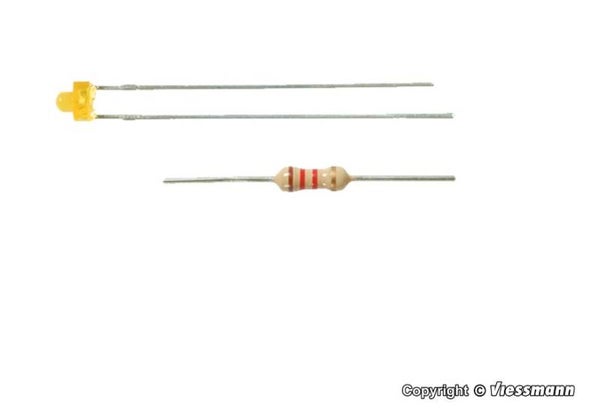 Viessmann 3555 LED gelb Ø 1,8 mm, inkl. Vorwiderstände, 3 Stück