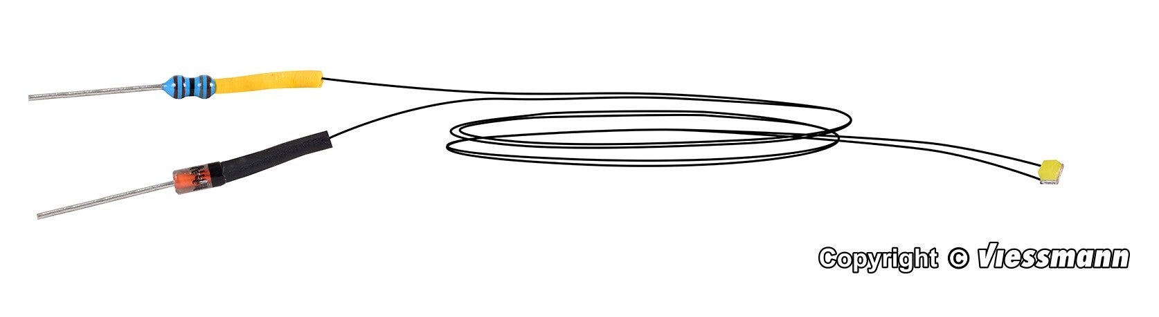 Viessmann 3562 LED weiß mit angelöteten Kabeln, 5 Stück