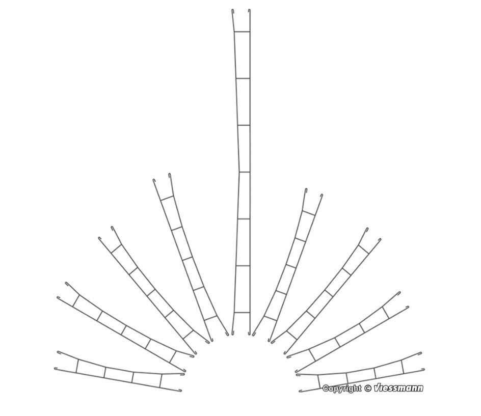 Viessmann 4137 H0 Fahrdraht 163,5 mm, 5 Stück
