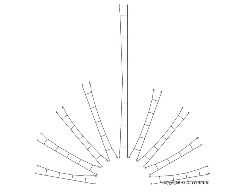Viessmann 4330 N Fahrdraht 89 mm, 5 Stück