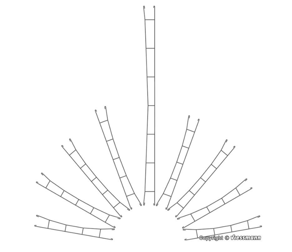 Viessmann 4331 N Fahrdraht 222 mm, 3 Stück