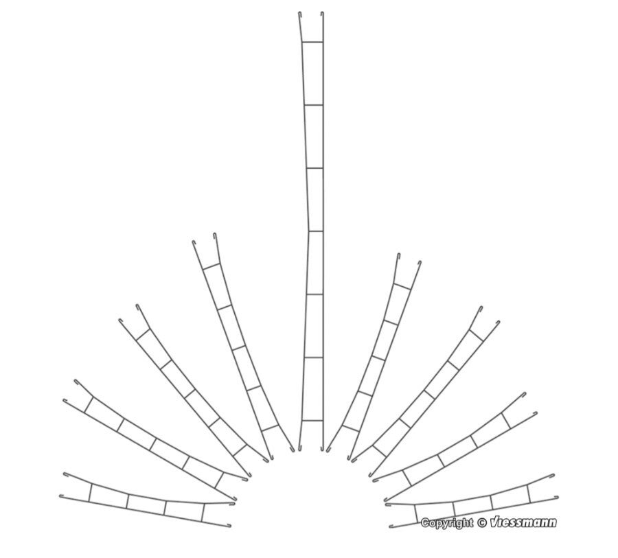 Viessmann 4332 N Fahrdraht 61 mm, 5 Stück