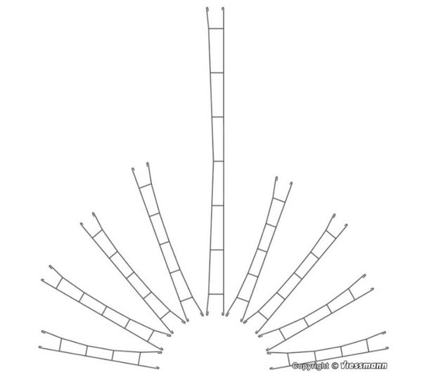 Viessmann 4340 N Fahrdraht 135,5 mm, 5 Stück