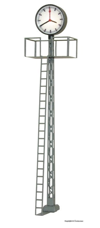Viessmann 5081 H0 Beleuchtete Bahnhofsuhr auf Gittermast, LED weiß, Höhe: 7 cm