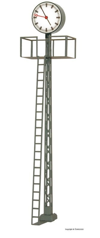 Viessmann 5082 H0 Beleuchtete Bahnhofsuhr auf Gittermast, LED weiß, Höhe: 11 cm