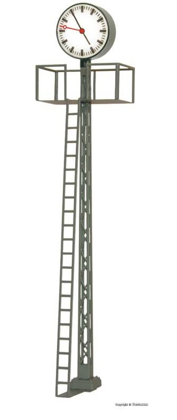 Viessmann 5082 H0 Beleuchtete Bahnhofsuhr auf Gittermast, LED weiß, Höhe: 11 cm