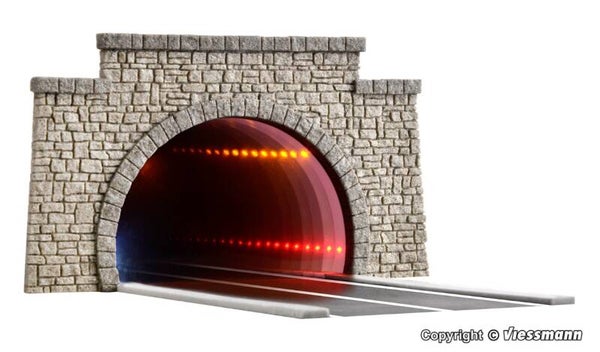 Viessmann 5097 H0 Straßentunnel klassisch, mit LED Spiegeleffekt und Tiefenwirkung