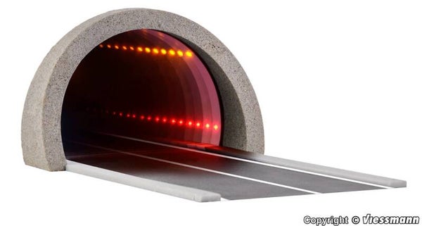 Viessmann 5098 H0 Straßentunnel modern, mit LED Spiegeleffekt und Tiefenwirkung