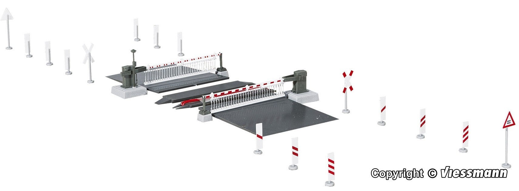 Viessmann 5104 H0 Bahnschranke mit Behang, vollautomatisch