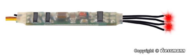 Viessmann 5272 Mini-LED rot für Feuersimulation, 2 Stück mit Mikro-Blinkelektronik