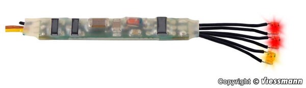 Viessmann 5273 Mini-LED rot-gelb für Feuersimulation, 3 Stück mit Mikro-Blinkelektronik