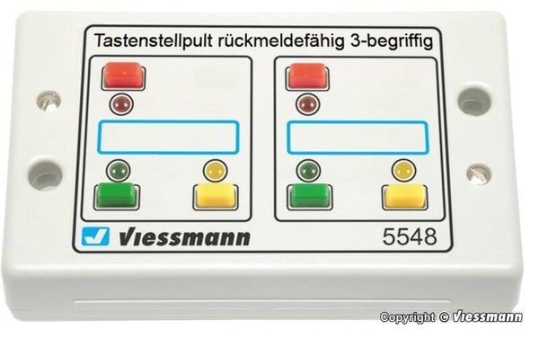Viessmann 5548 Tasten-Stellpult, rückmeldefähig, 3-begriffig