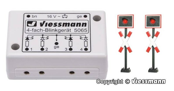 Viessmann 5801 N Andreaskreuze, 2 Stück mit Blinkelektronik