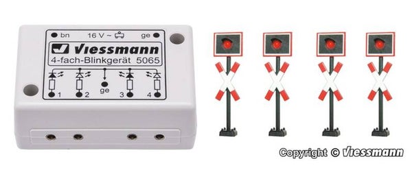 Viessmann 5835 H0 Andreaskreuze, 4 Stück mit Blinkelektronik