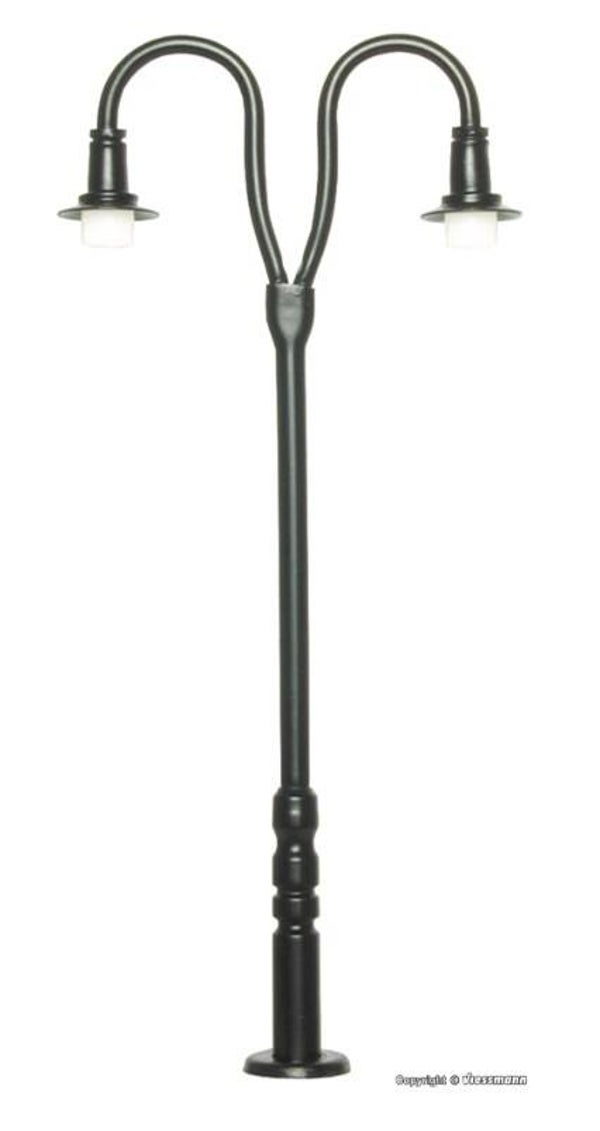 Viessmann 6041 H0 Bahnsteigleuchte zweiflammig, 2 LEDs warmweiß