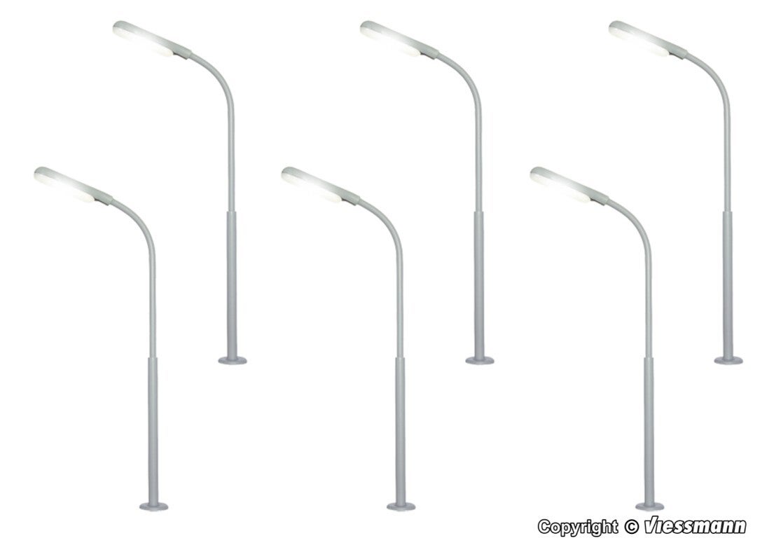 Viessmann 60906 H0 Peitschenleuchte, LED weiß, 5+1