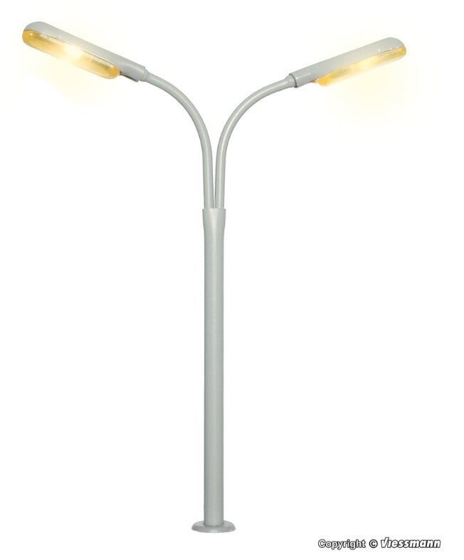Viessmann 6096 H0 Peitschenleuchte doppelt, 2 LEDs gelb