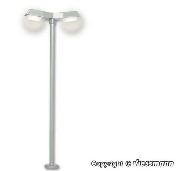 Viessmann 6097 H0 Straßenleuchte modern, doppelt, 2 LEDs weiß