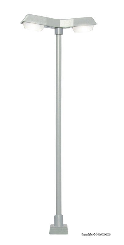 Viessmann 60971 H0 Straßenleuchte modern, doppelt, Kontaktstecksockel, 2 LEDs weiß