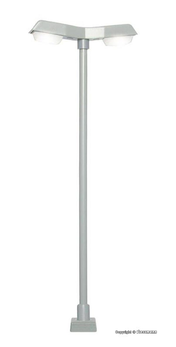 Viessmann 60971 H0 Straßenleuchte modern, doppelt, Kontaktstecksockel, 2 LEDs weiß
